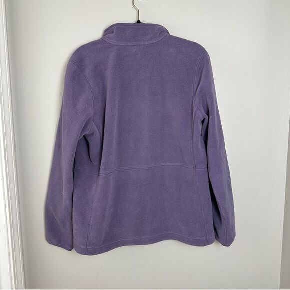 L.L. Bean Full Zip Fleece Jacket Womens Size Large Purple Warm Fall Outdoor - Picture 4 of 4
